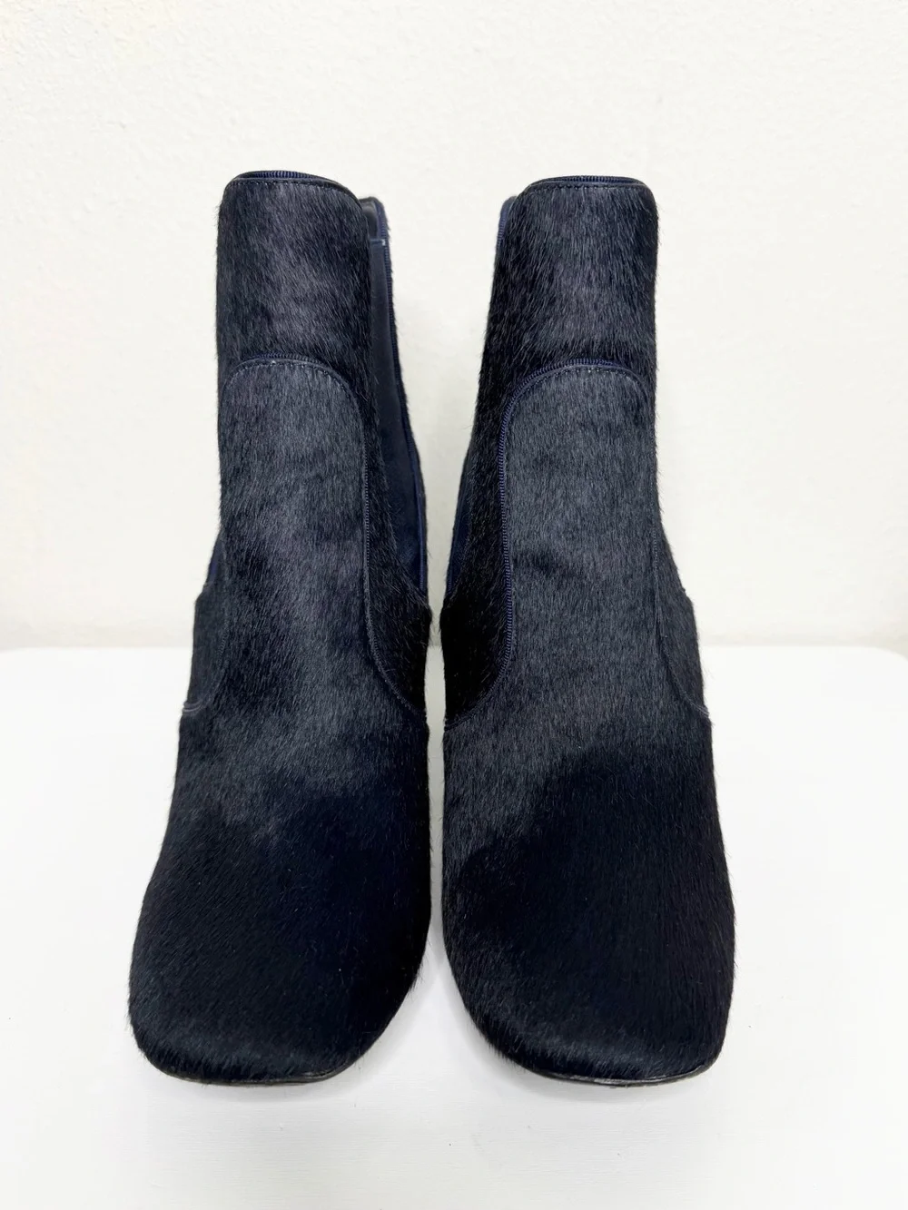 Tory Burch Theodora Gold Dragonfly Blue Ankle Boots Pony Hair Booties Size 10.5